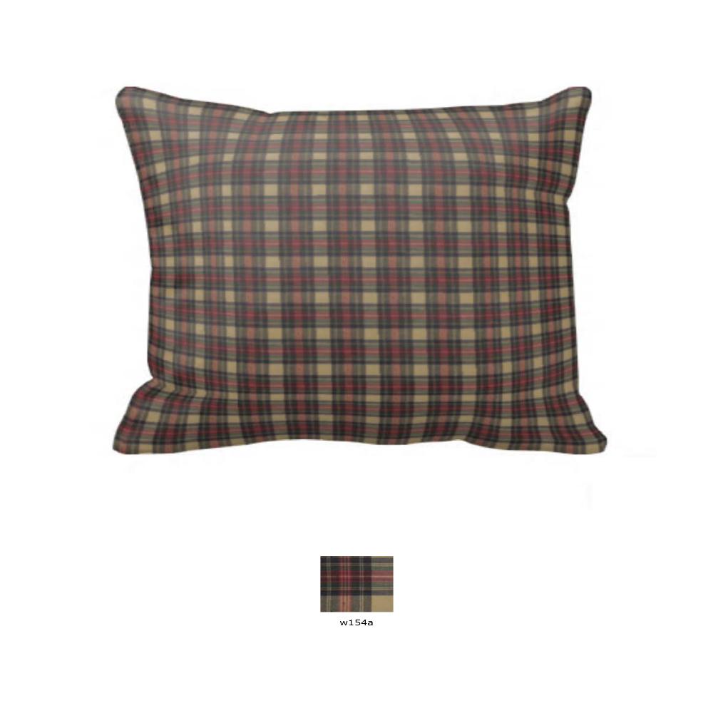 Cream Tartan Plaid Pillow Sham 27"W x 21"L