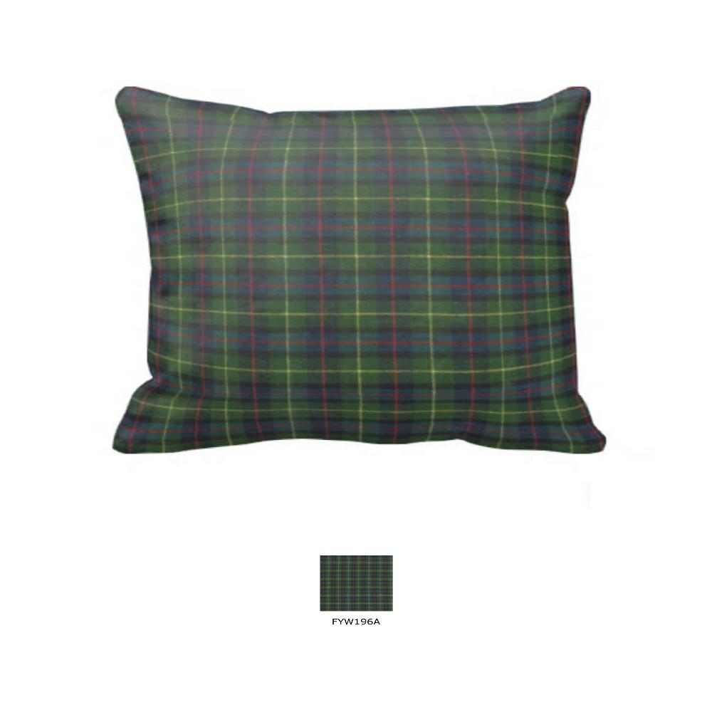 Green Tartan Plaid Pillow Sham 27"W x 21"L