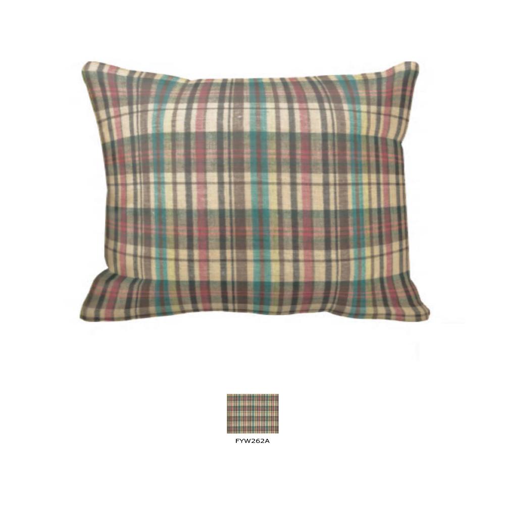 Multi Brown and Tan Plaid Pillow Sham 27"W x 21"L