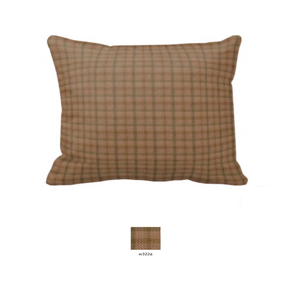 Pale Brown Window Pane Check Pillow Sham 27"W x 21"L