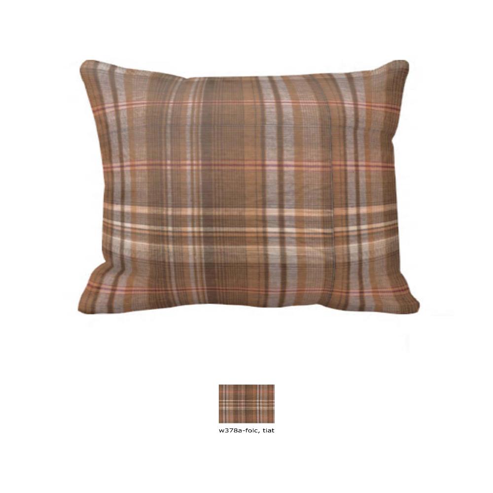 Dark and Light Brown Plaid Pillow Sham 27"W x 21"L