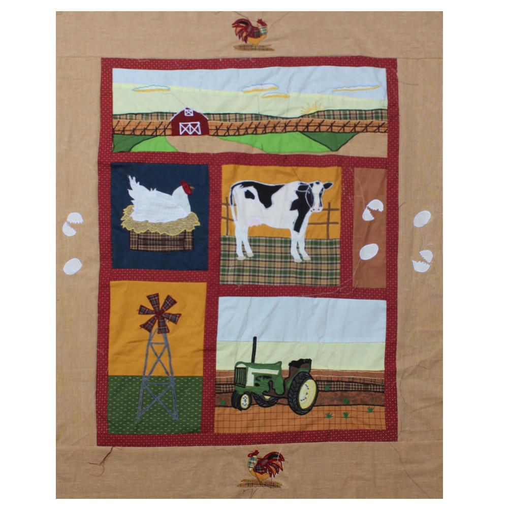 Barnyard Animals Crib Quilt 36"W x 46"L