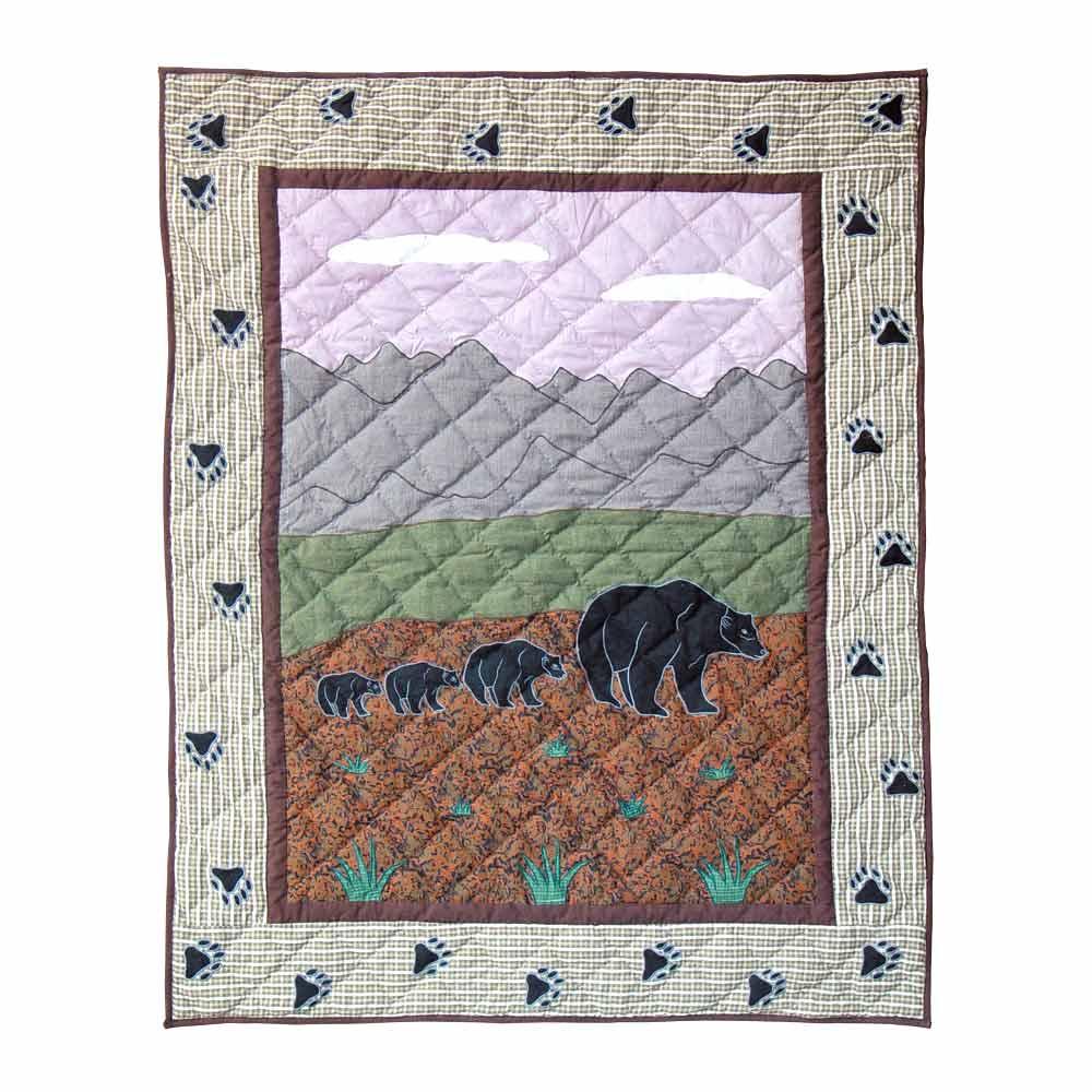 Bear Country Crib Quilt 36"W x 46"L