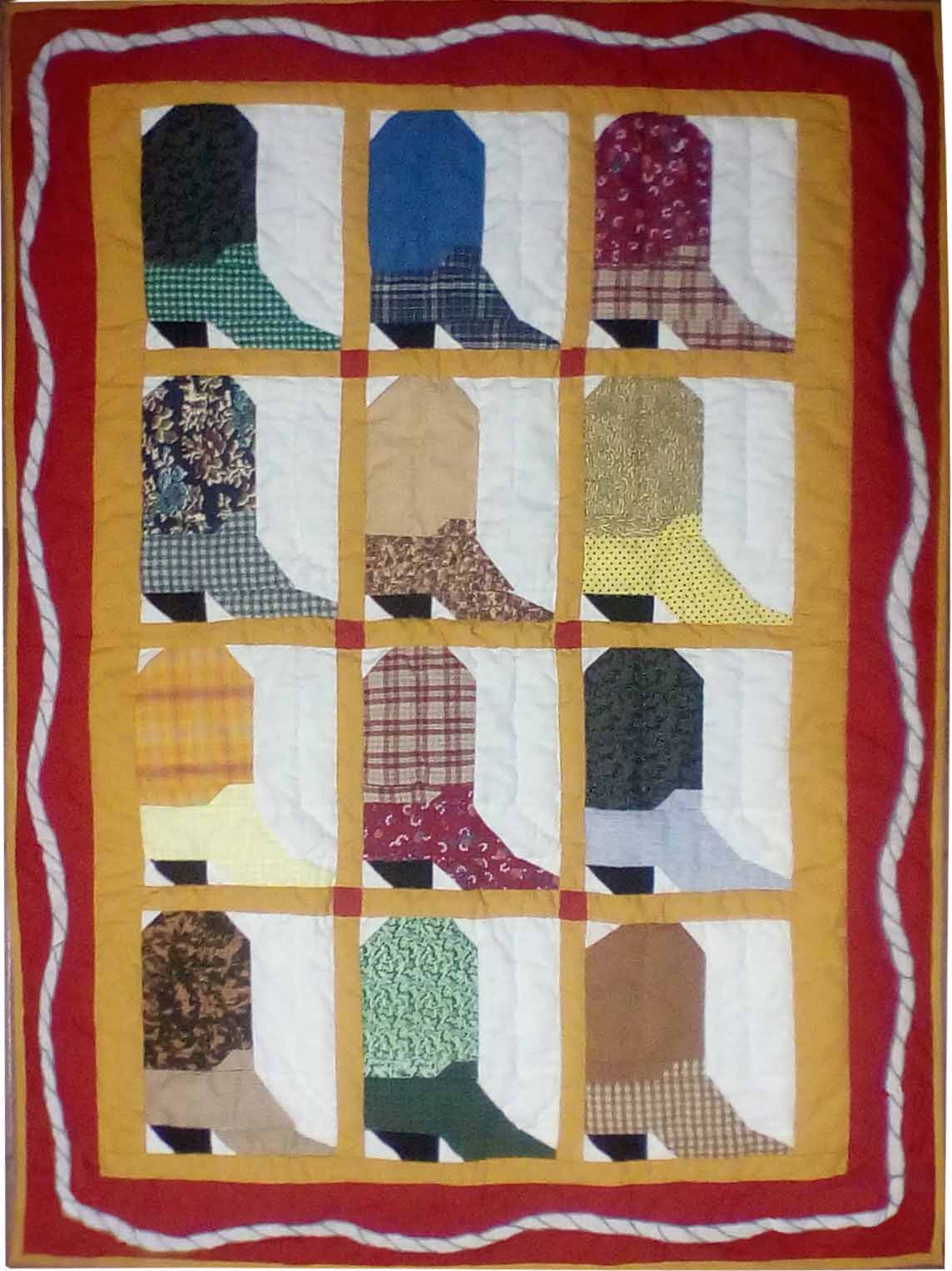 Boots Crib Quilt 36"W x 46"L