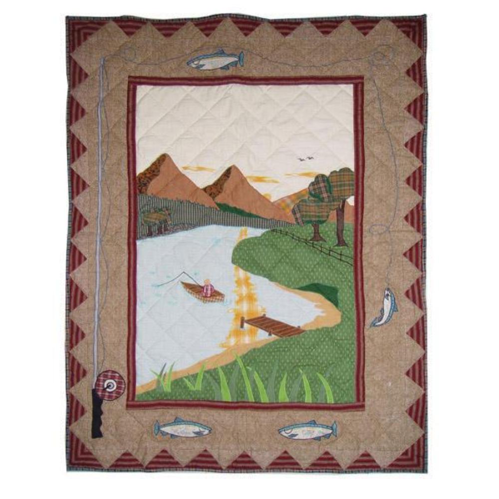 Gone Fishing Crib Quilt 36"W x 46"L