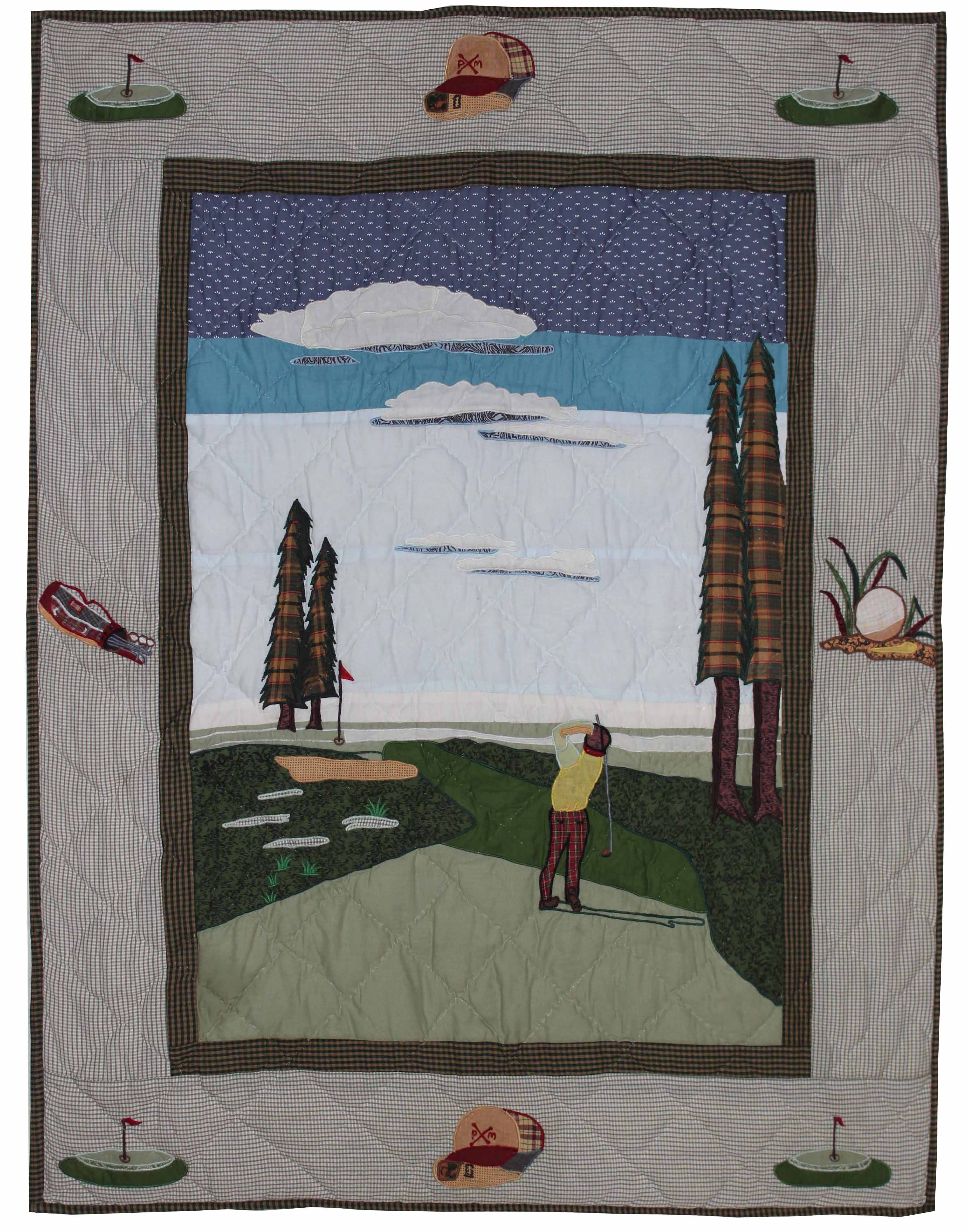 Golf a Gift Crib Quilt 36"W x 46"L