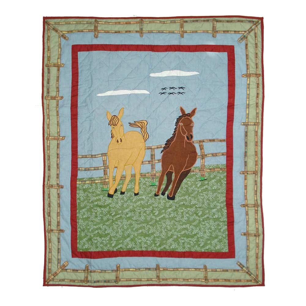 Horse Crib Quilt 36"W x 46"L