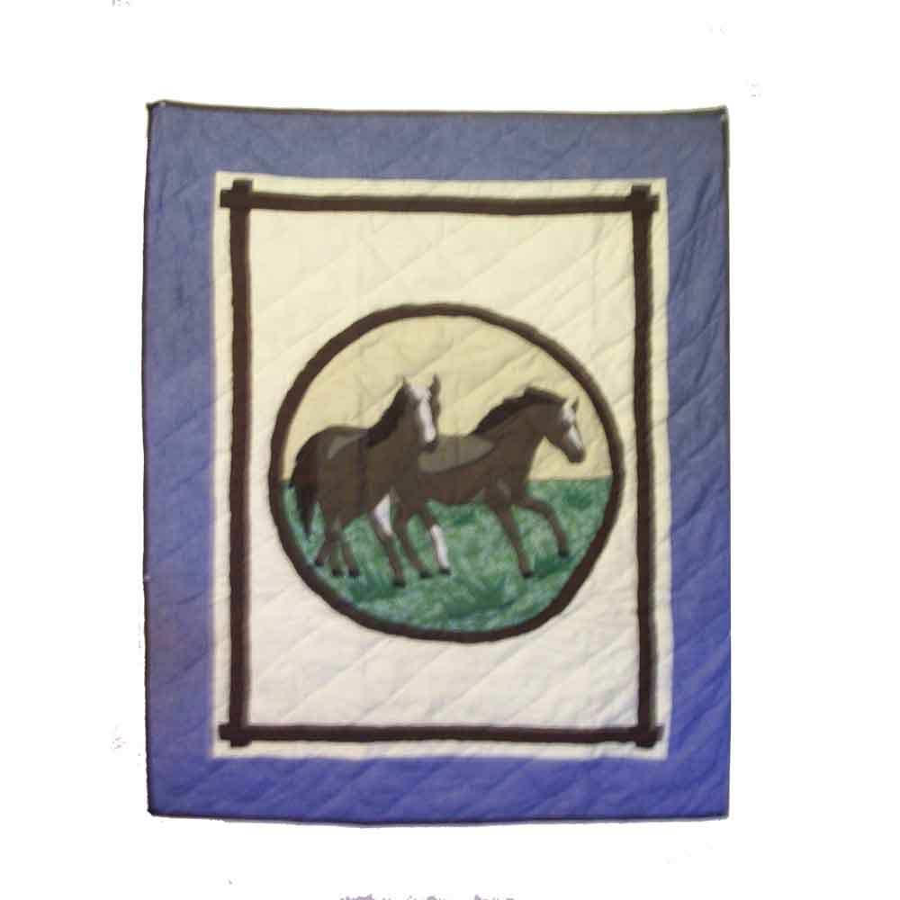 Horse Friends Crib Quilt 36"W x 46"L