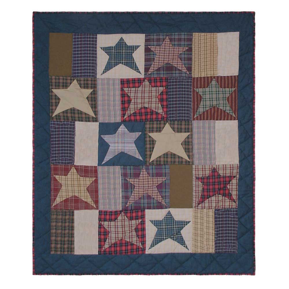 Home Spun Star Crib Quilt 36"W x 46"L