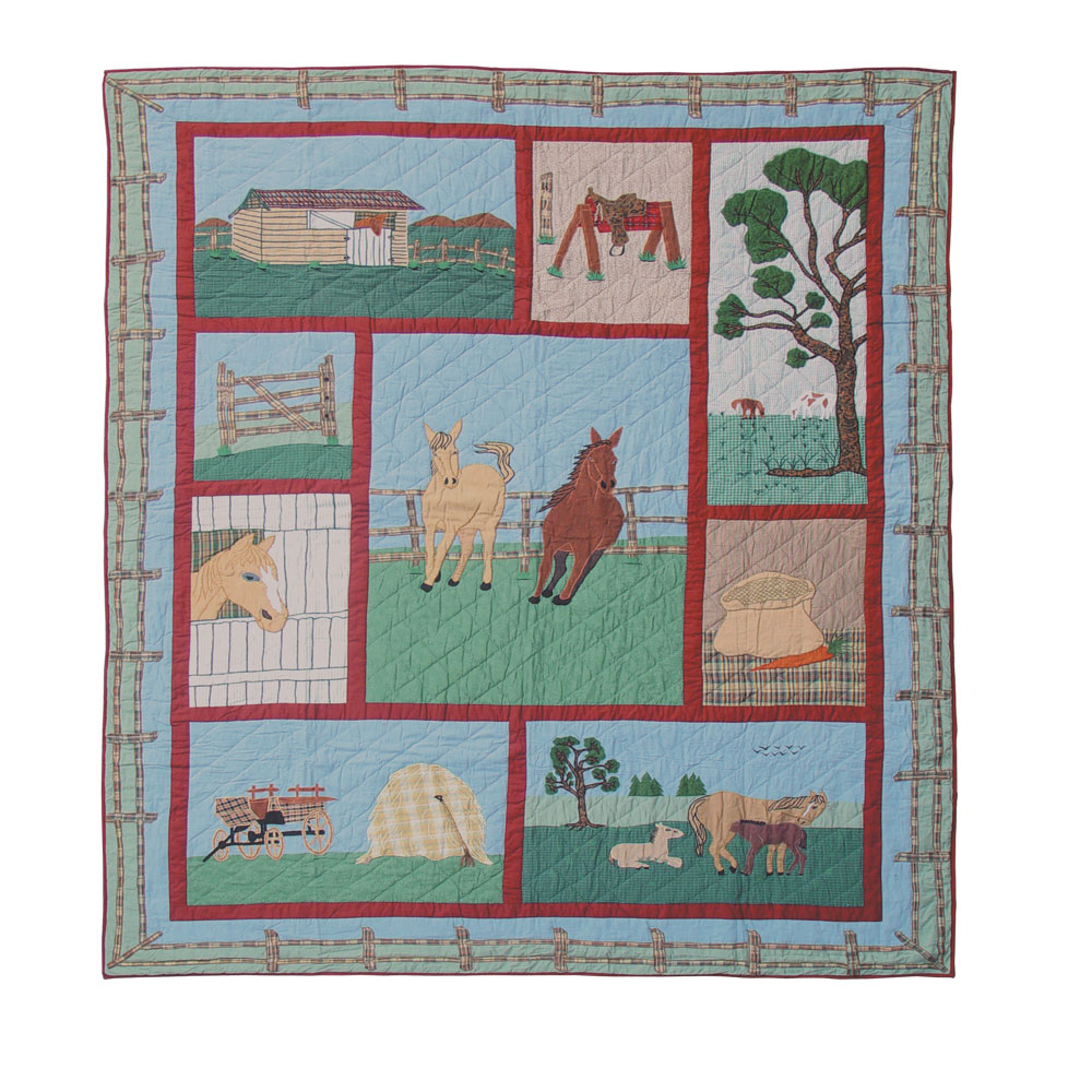 Horse California King Quilt 114"W x 96"L