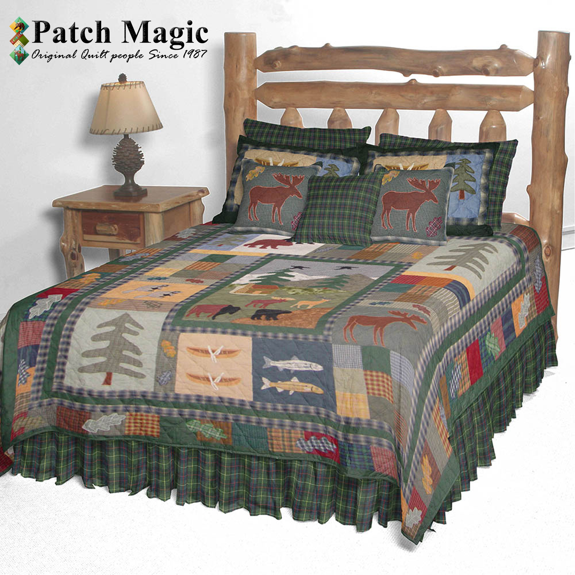 Northwoods Walk California King Quilt 114"W x 96"L