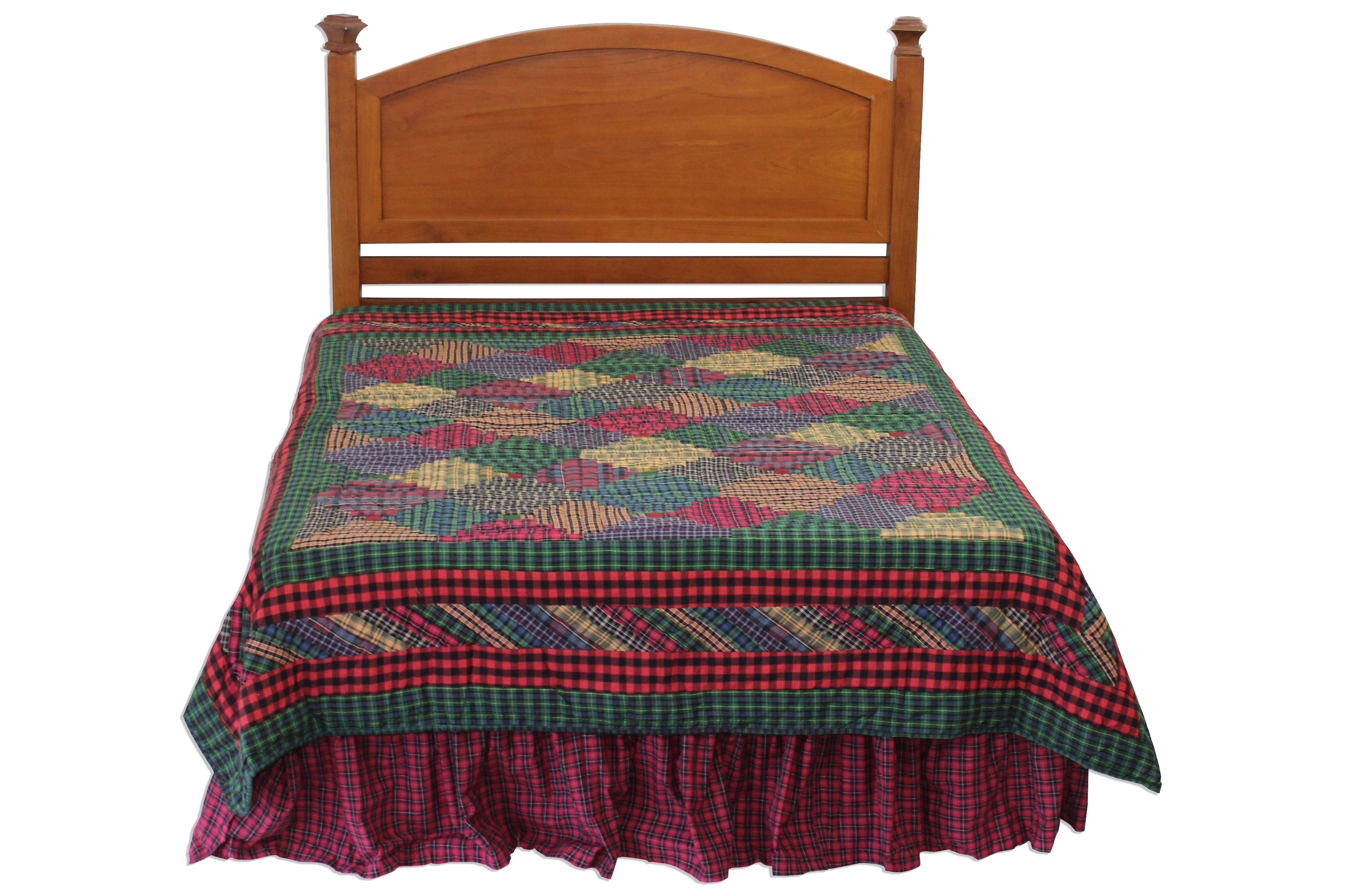 Tartan Log Cabin  California King Quilt 114"W x 96"L