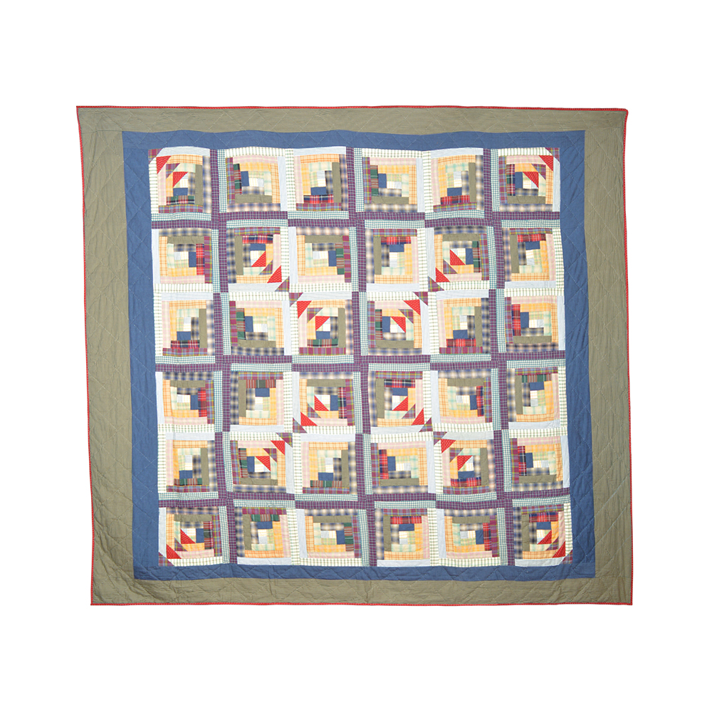 Wild Goose Log Cabin  California King Quilt 114"W x 96"L