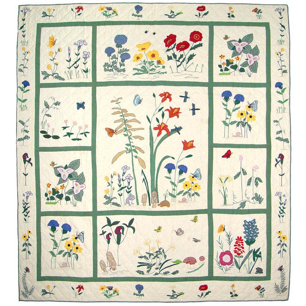 Wildflower California King Quilt 114"W x 96"L