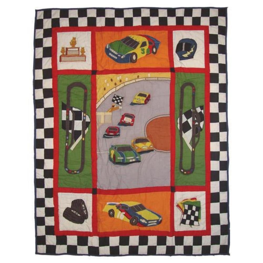 Racecar Crib Quilt 36"W x 46"L