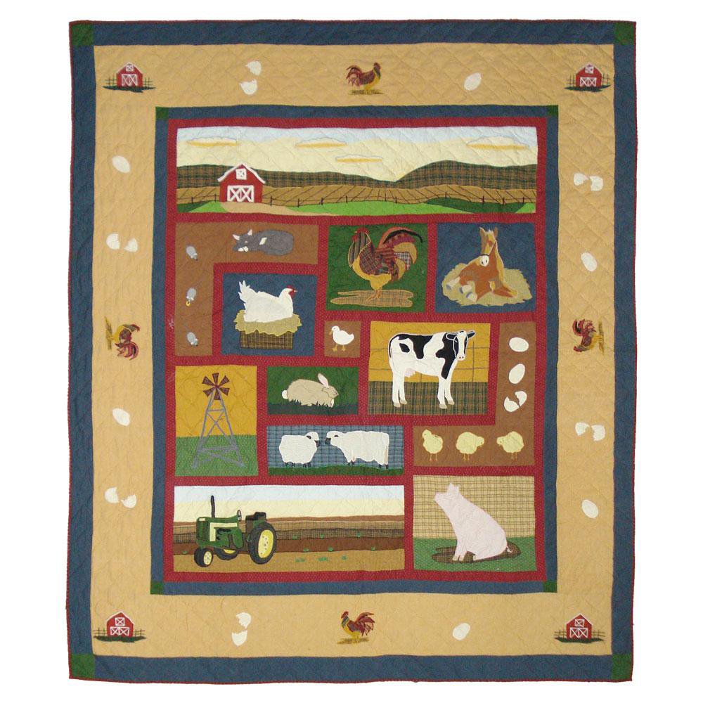 Barnyard Animals King Quilt 105"W x 95"L