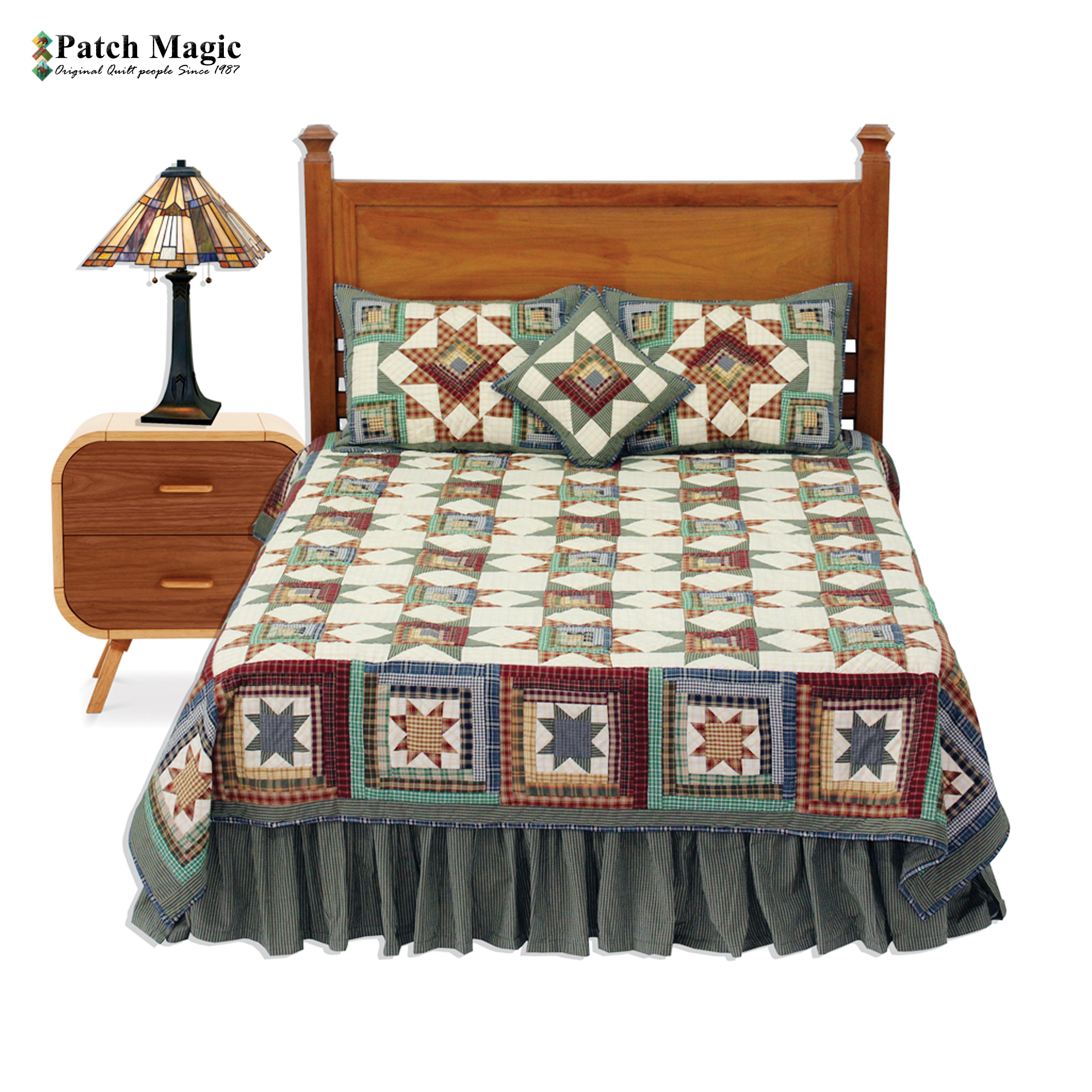 Cottage Star King Quilt 105"W x 95"L