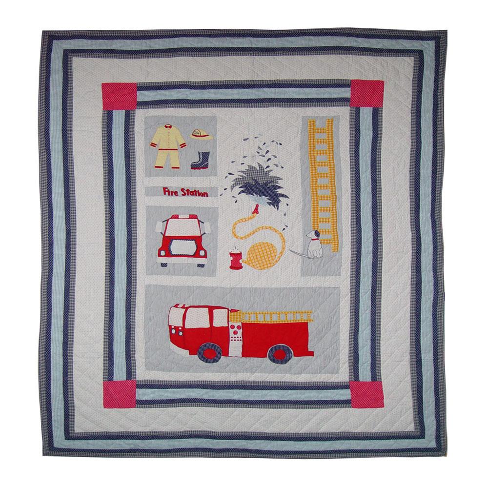 Fire Truck King Quilt 105"W x 95"L