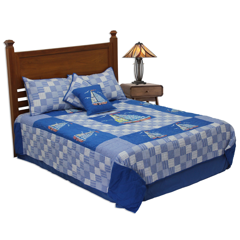 Blue Sail King Quilt 105"W x 95"L