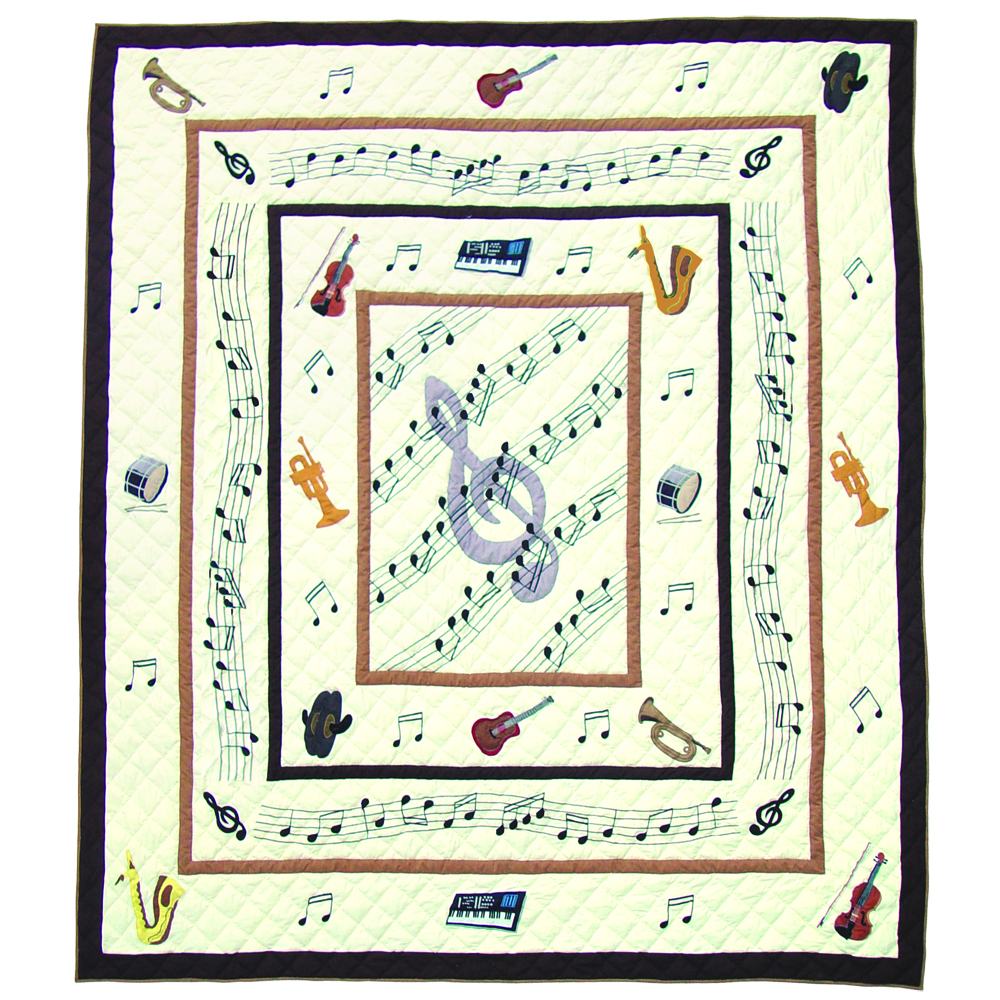 Music King Quilt 105"W x 95"L