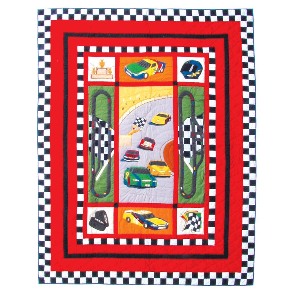 Racecar King Quilt 105"W x 95"L