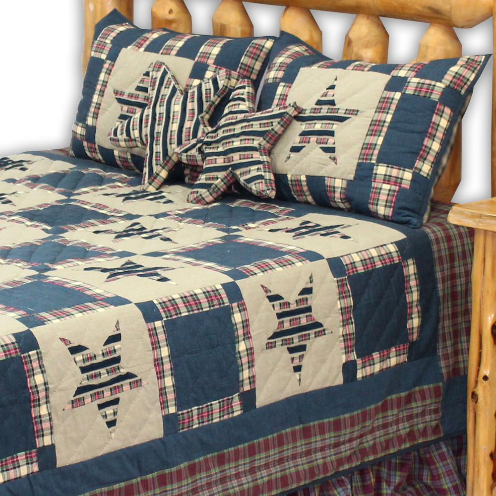 Tartan Star King Quilt 105"W x 95"L