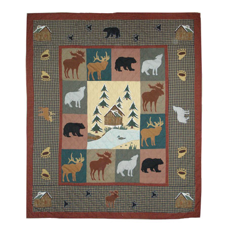 Winter north woods King Quilt 105"W x 95"L