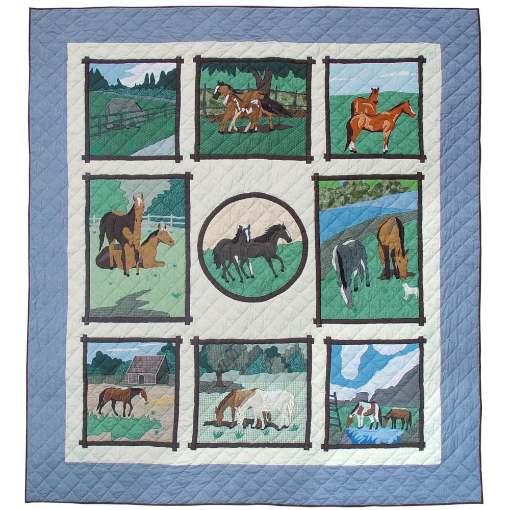 Horse Friends Luxury King Quilt 120"W x 106"L