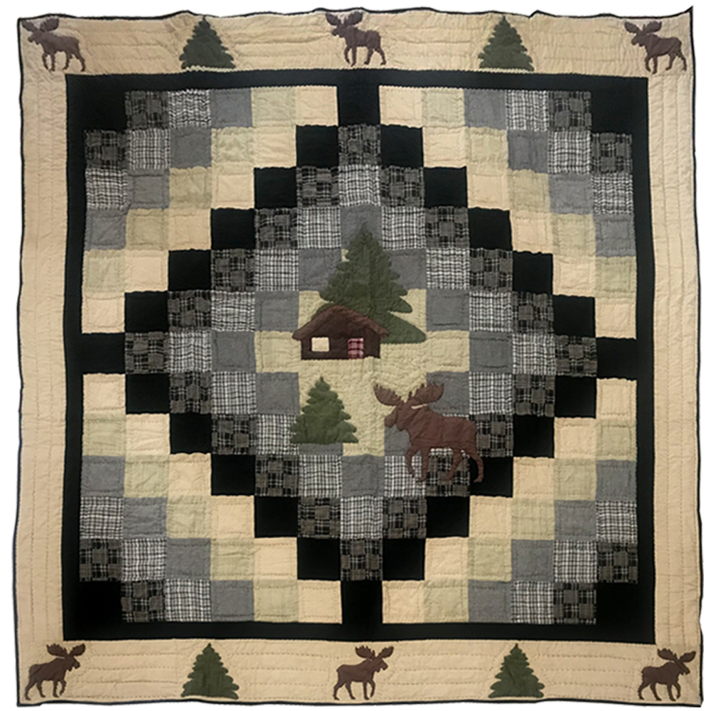 Moose Cabin Luxury King Quilt 120"W x 106"L