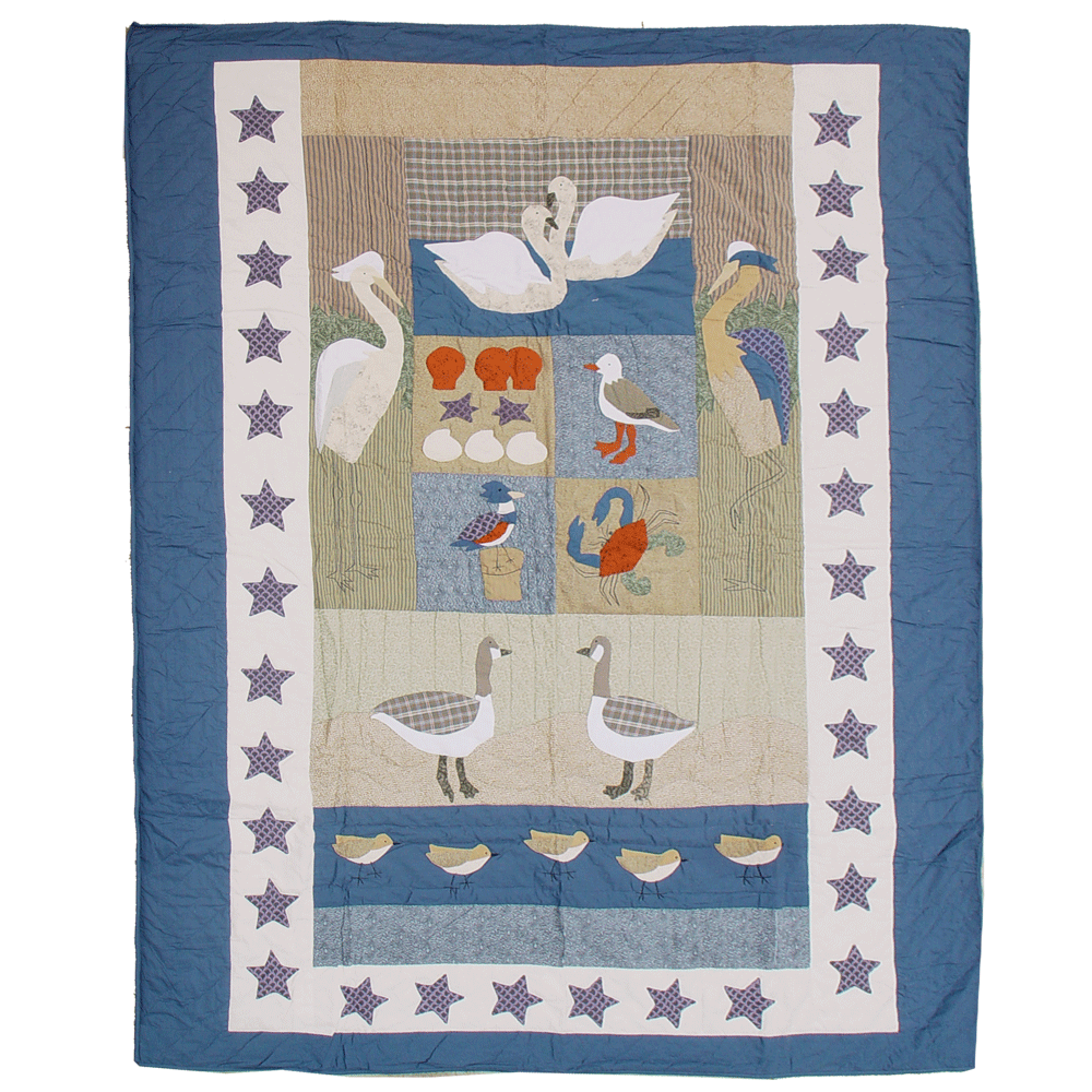 Beach Critters Queen Quilt 85"W x 95"L