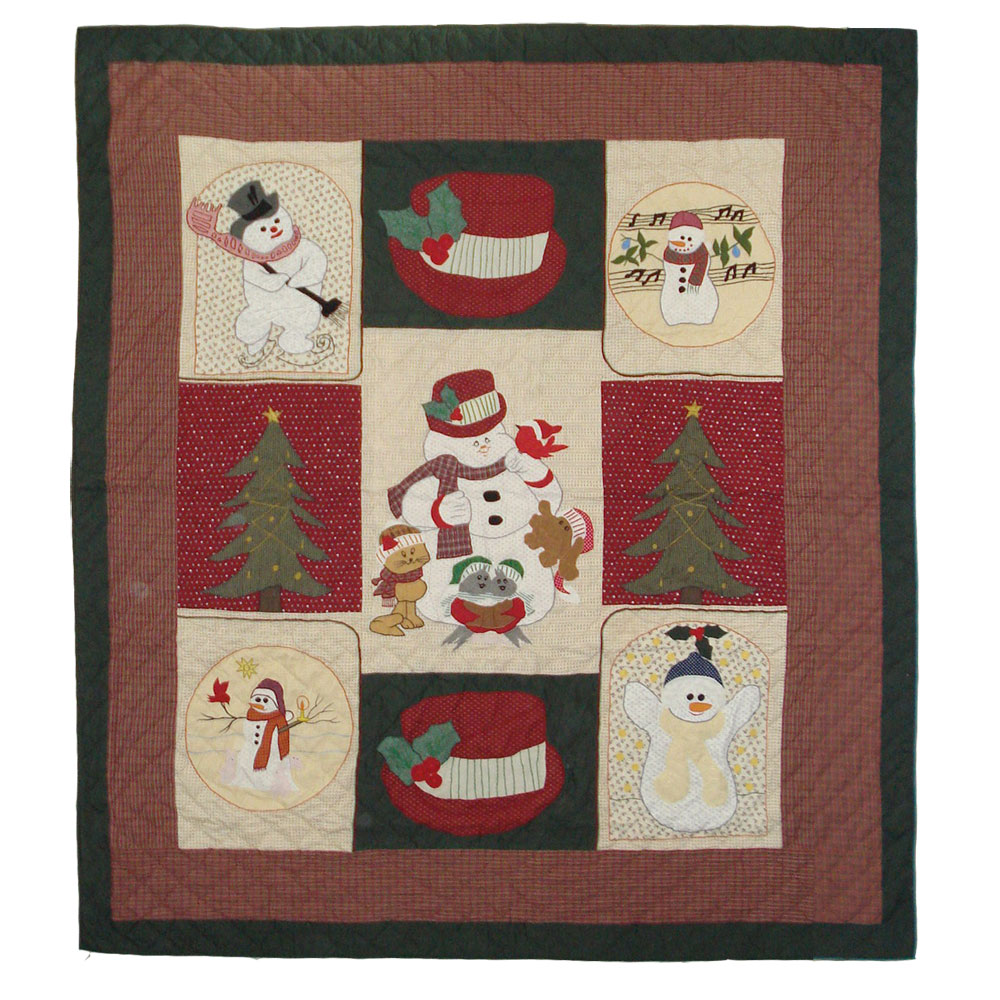 Jolly Snowmen Queen Quilt 85"W x 95"L