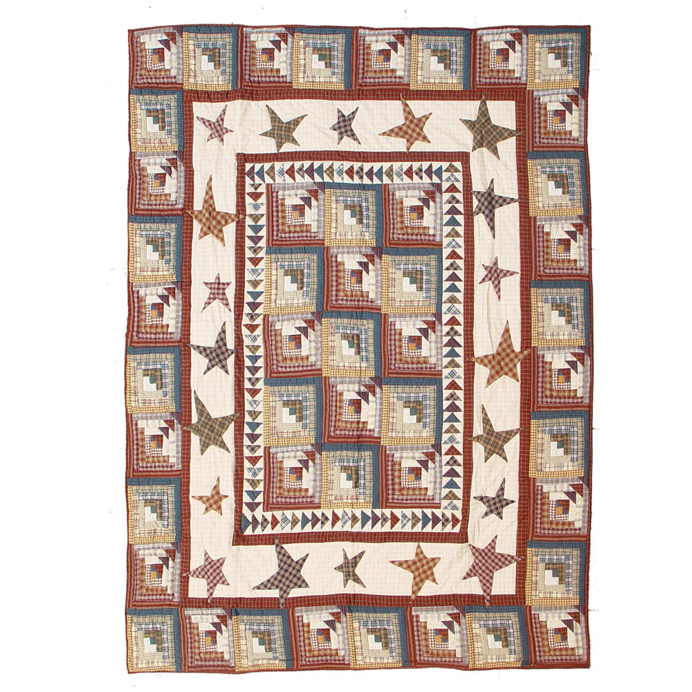 Woodland Star and Geese Queen Quilt 85"W x 95"L