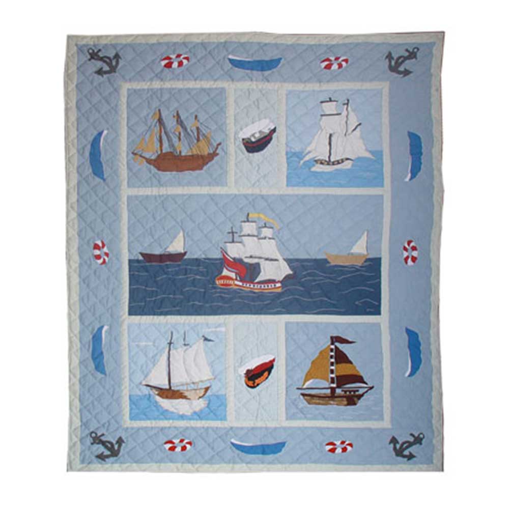 Sailors Delight Twin Quilt 65"W x 85"L