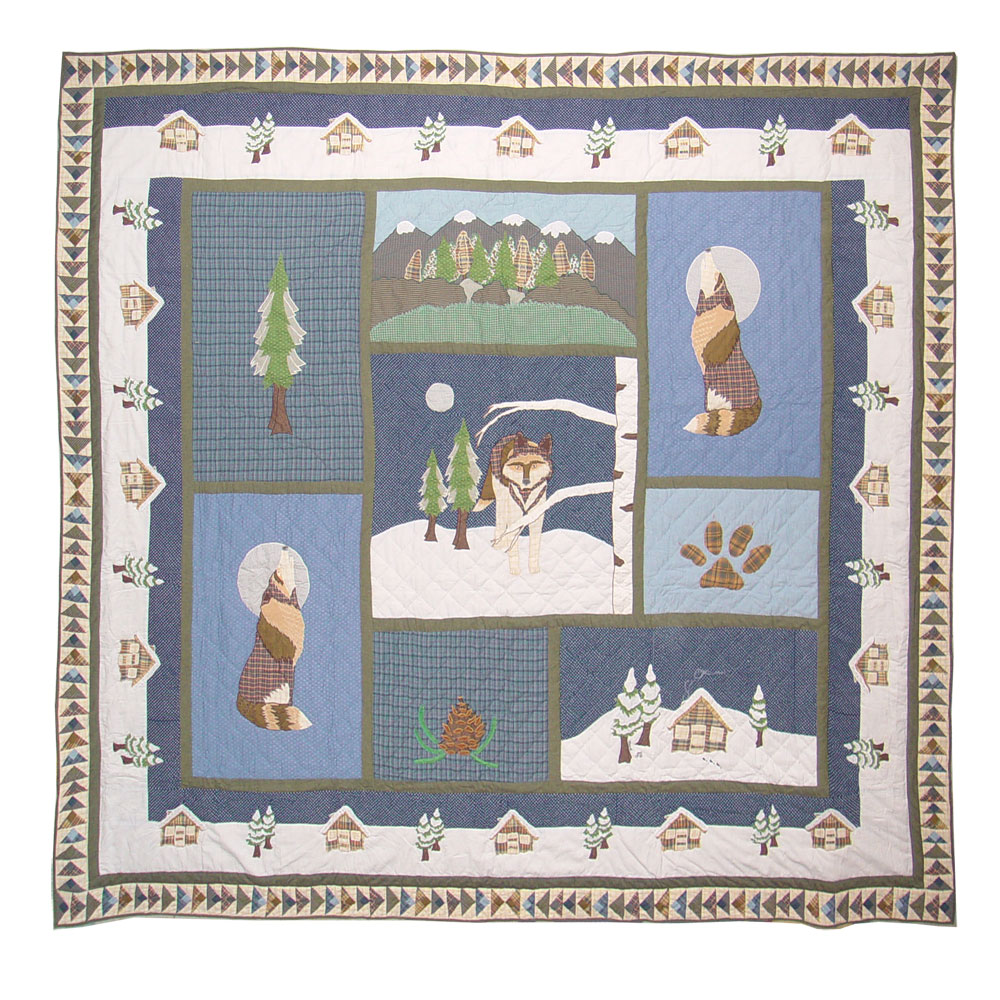 Wolf Twin Quilt 65"W x 85"L