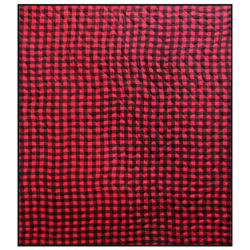 Red and Black Buffalo Super King Quilt 110"W x 96"L