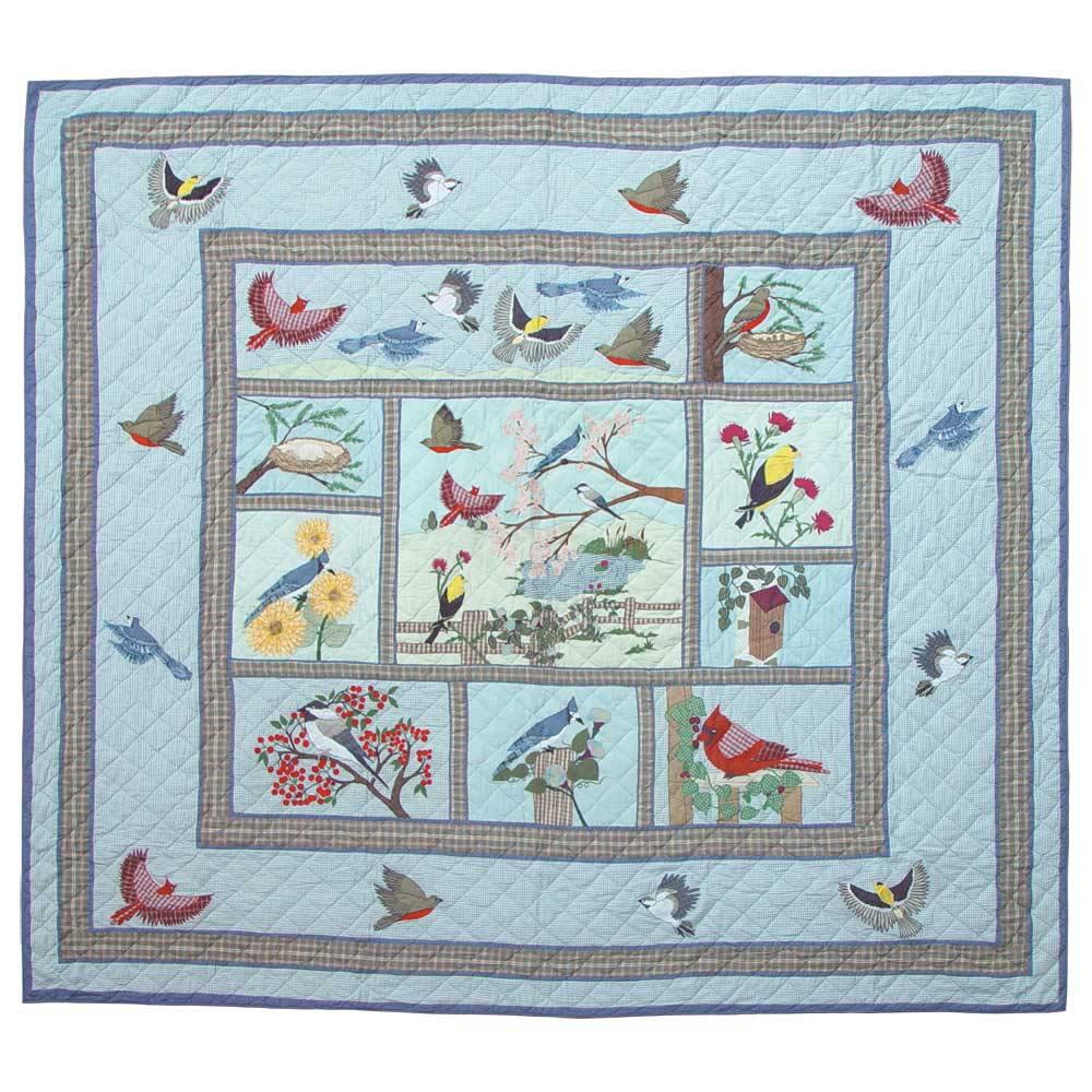 Songbirds Super Queen Quilt 92"W x 96"L