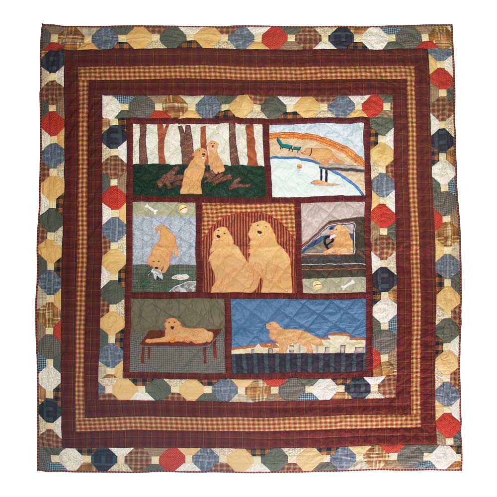 Golden Friends Super Queen Quilt 92"W x 96"L