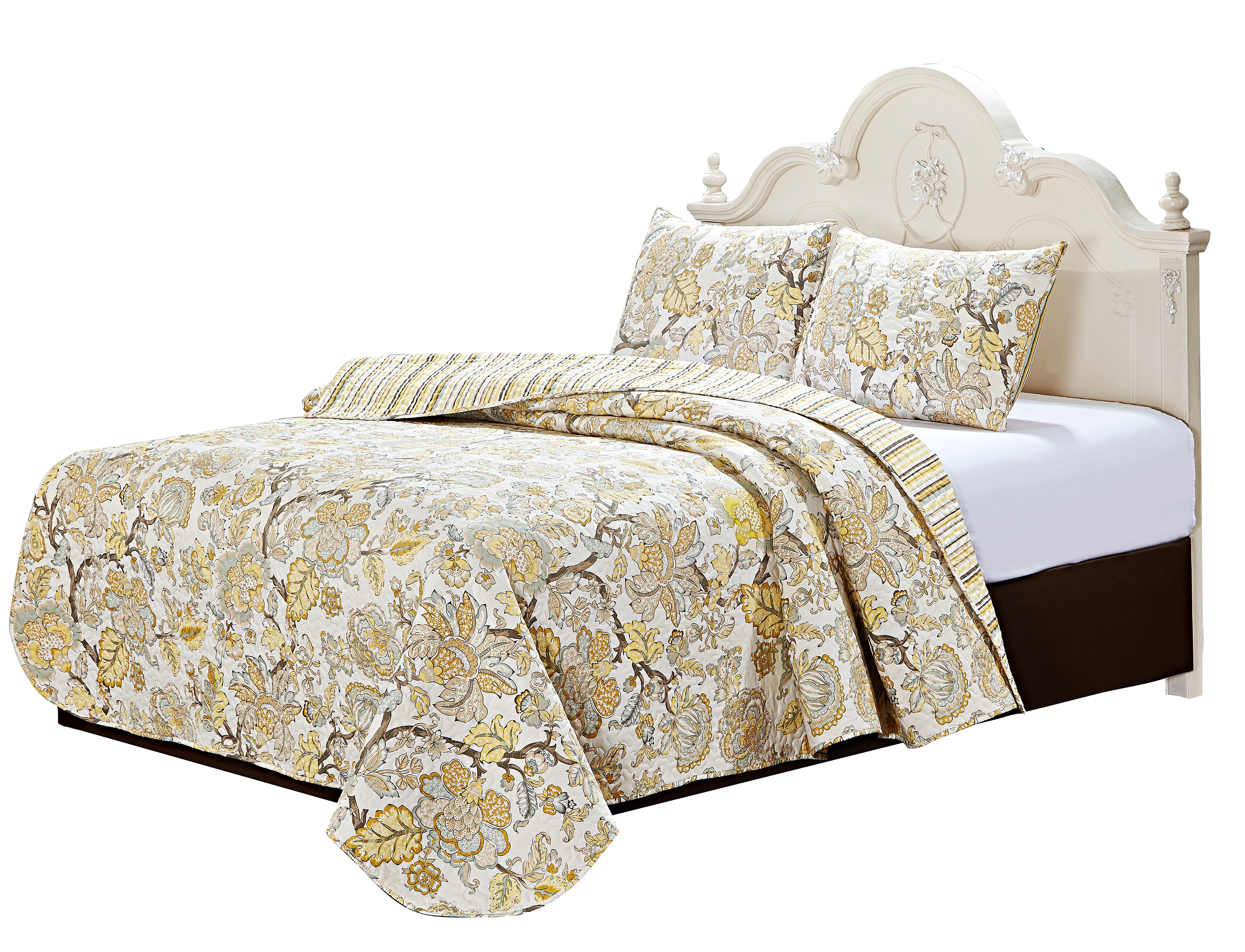 Harvest Gold 3 Piece set Super Queen 92"w x 96"l,2-Standard Pillow Shams