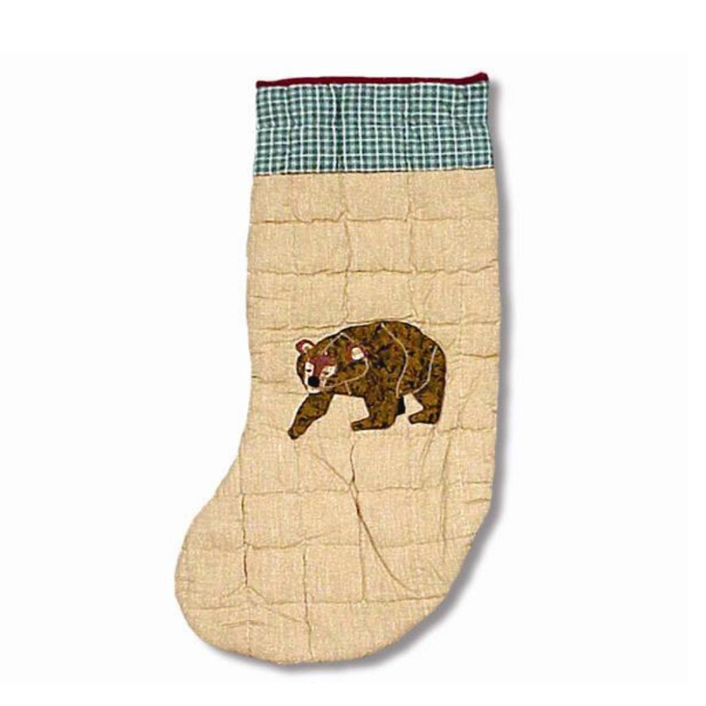 Cabin Bear Stocking 8"W x 21"L