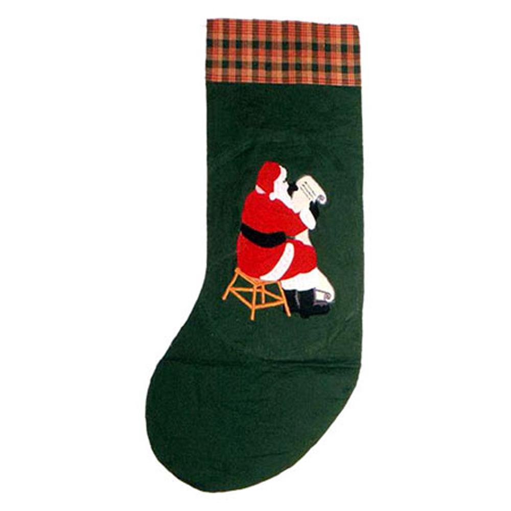 Santa by the Fireside Stocking 8"W x 21"L