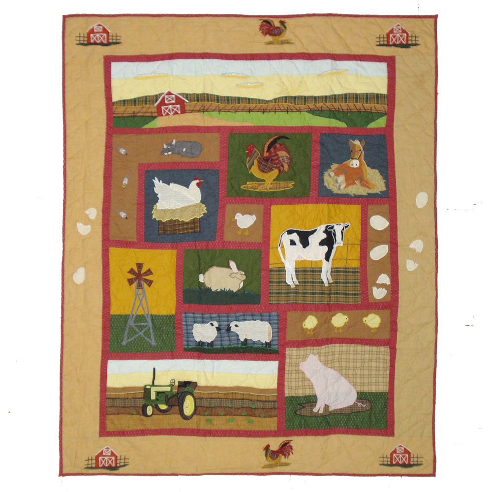 Barnyard Animals Throw 50"W x 60"L