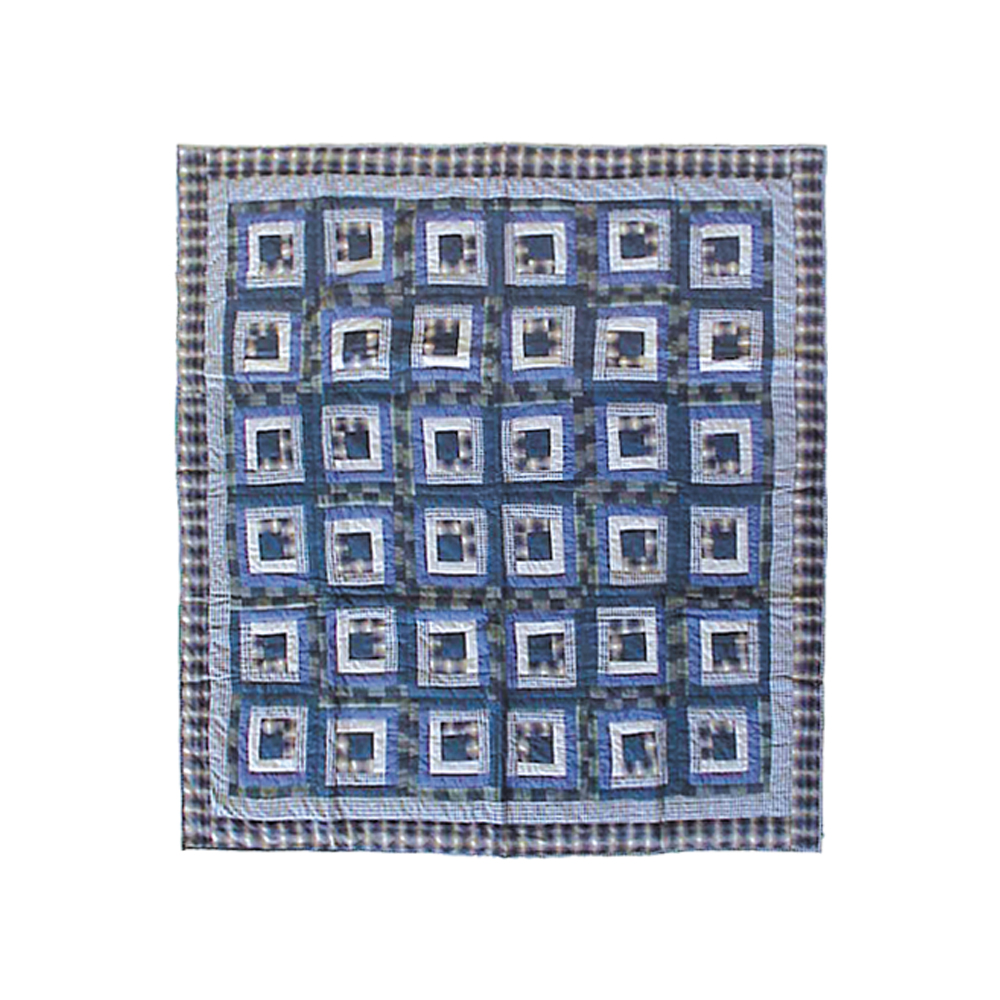 Blue Log Cabin Throw 50"W x 60"L