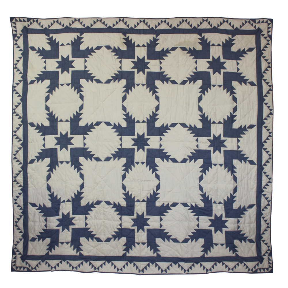 Blue Feathered Star Throw 50"W x 60"L