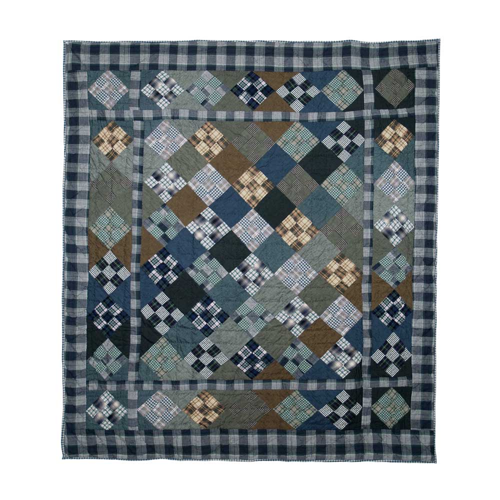 Chambray Nine Patch Throw 50"W x 60"L