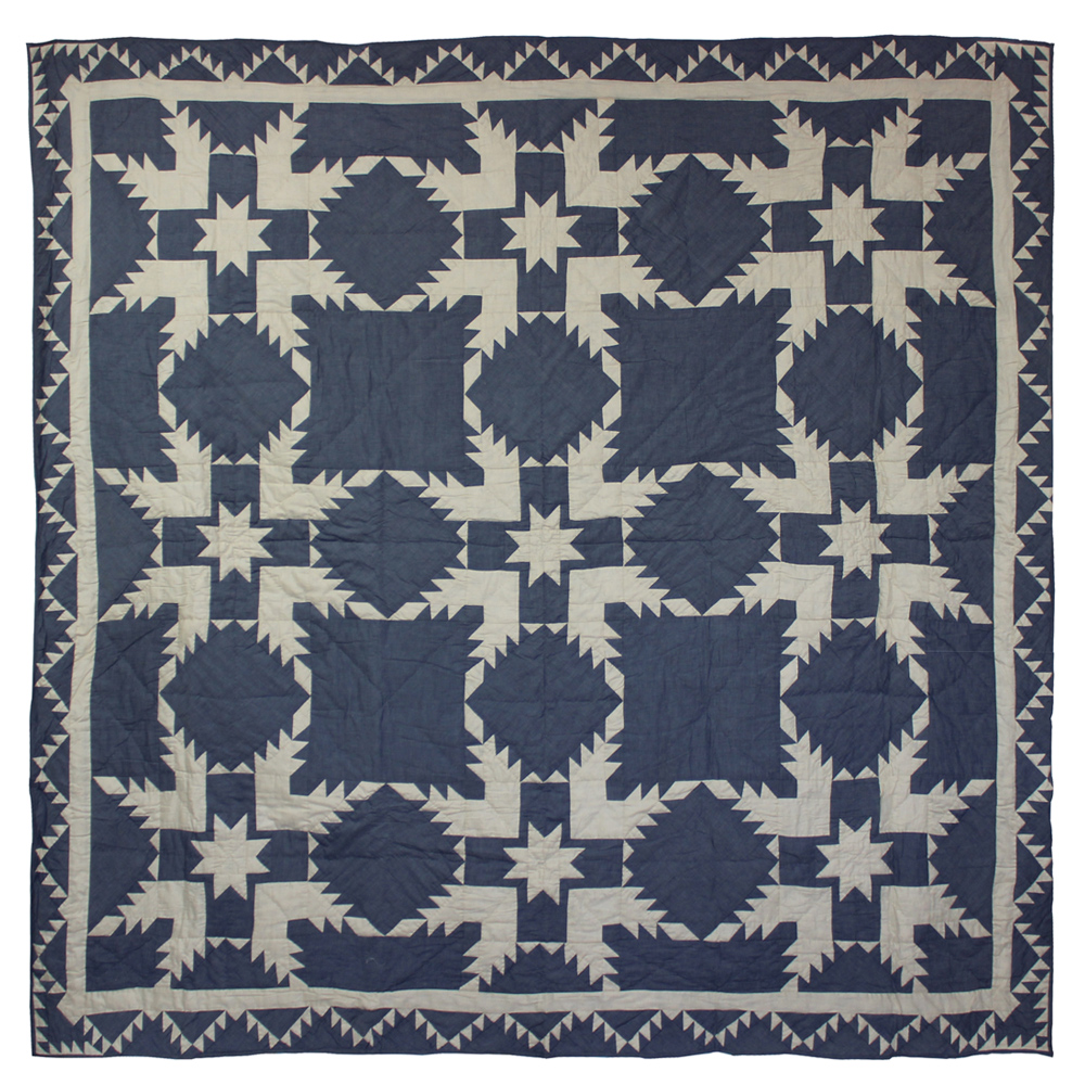 Denim Feathered Star Throw 50"W x 60"L