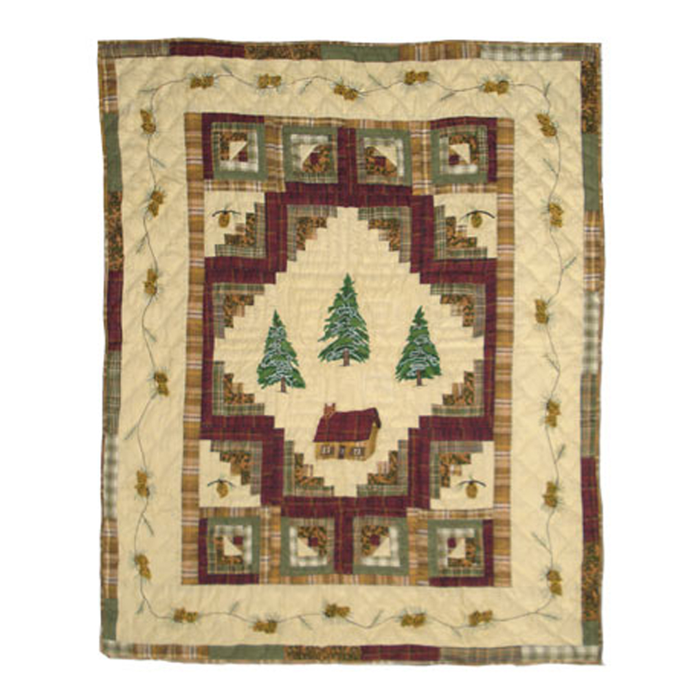 Forest Log Cabin Throw 50"W x 60"L