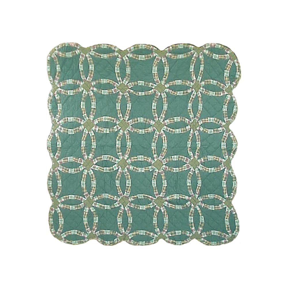 Green Double Wedding Ring Throw 50"W x 60"L