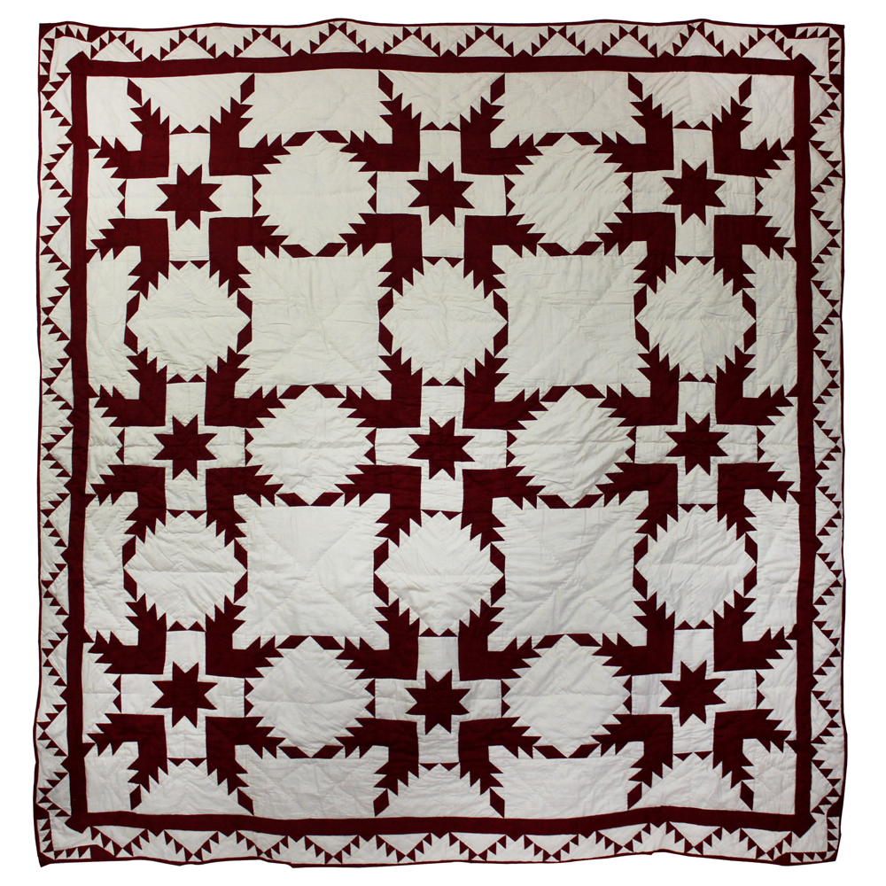 Red Feathered Star Throw 50"W x 60"L