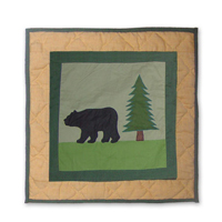 Lodge Fever bear Toss Pillow 16"W x 16"L