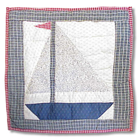 Nautical Drift sail & boat Toss Pillow 16"W x 16"L